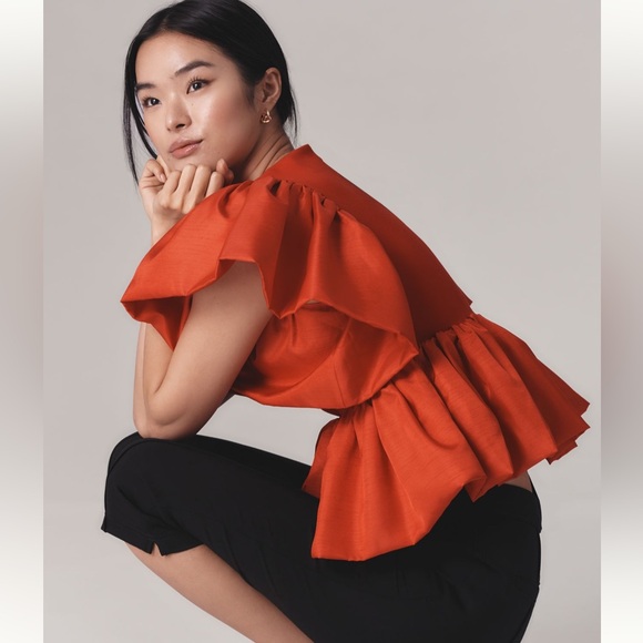 New Anthropologie Sunday in Brooklyn Short-Sleeve V-Neck
Babydoll Blouse - Picture 4 of 4